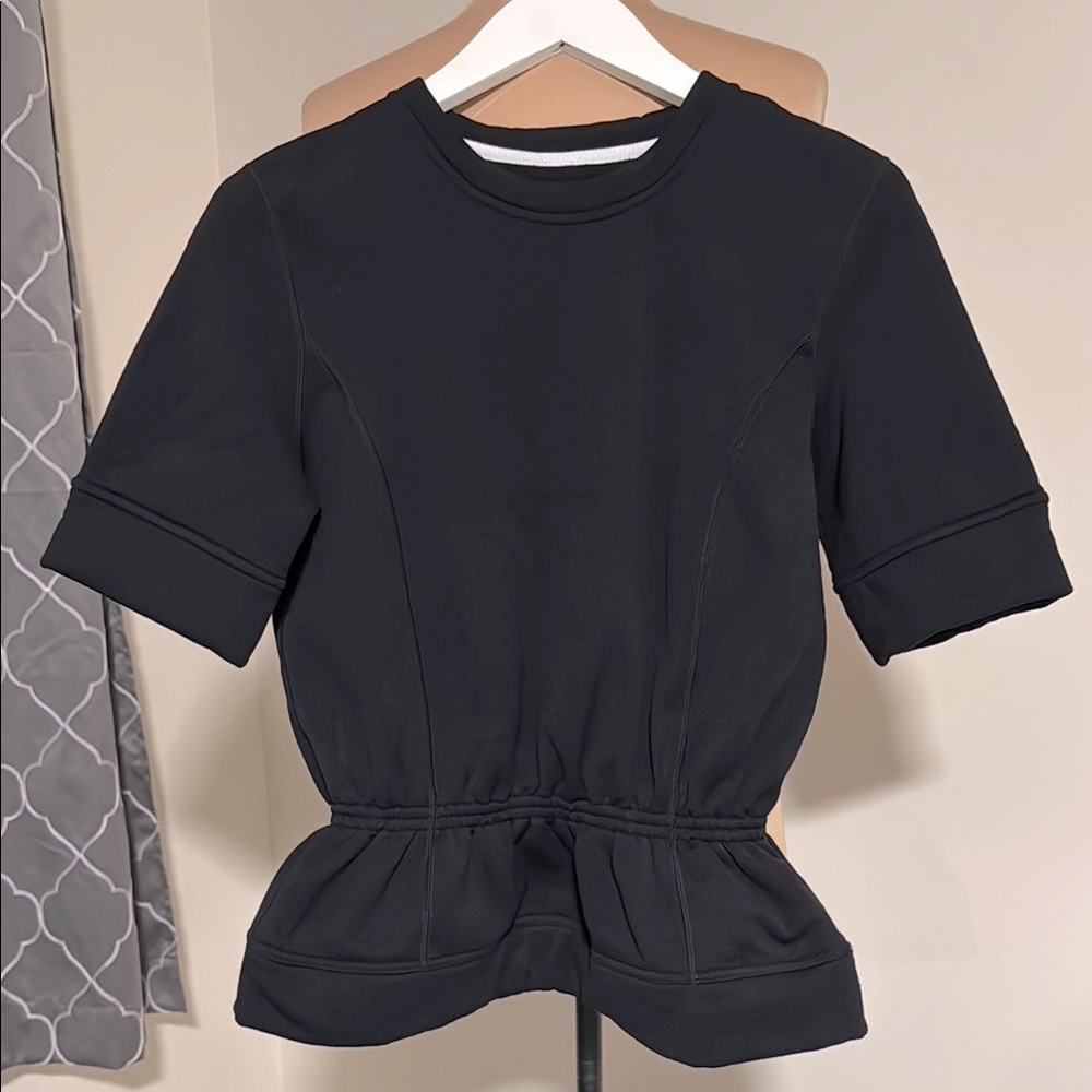 Black Peplum fleece sz S?